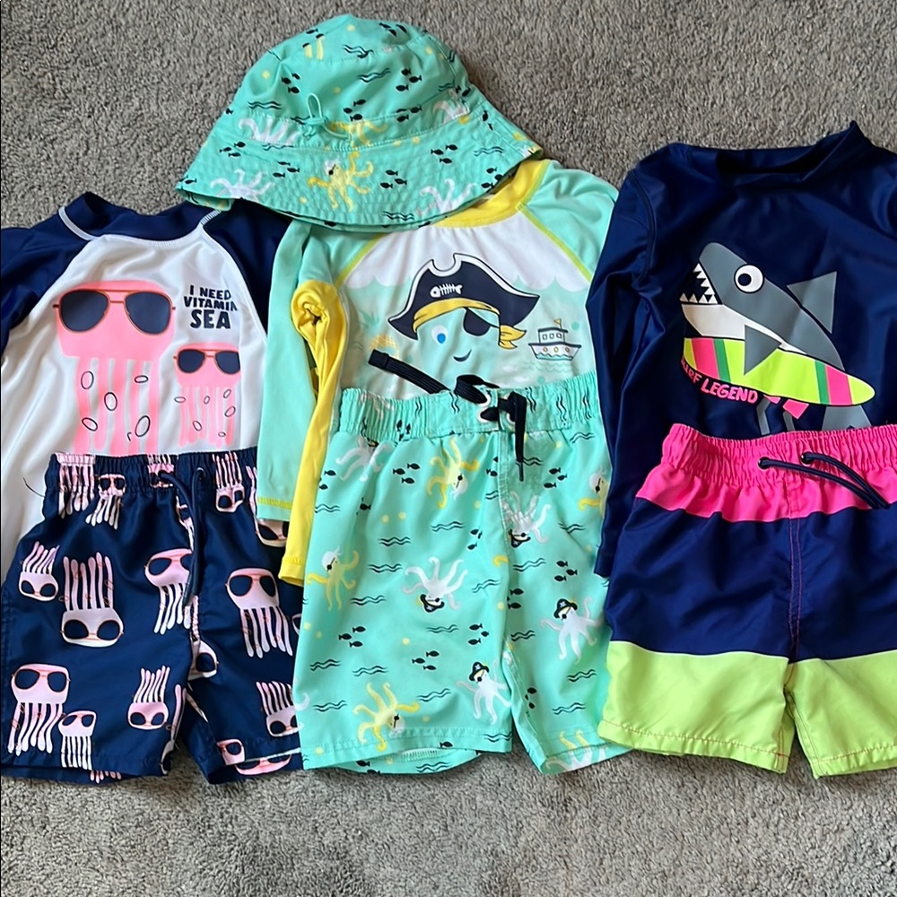 Lot of Kids Swim Sets 3T with rash guard